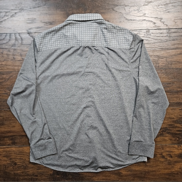 Vince Camuto Slim Fit Mixed Media Sport Shirt Medium Grey Dobby Size XL - Picture 4 of 5